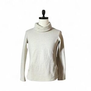 KUHL Womens Textured Quilted Cowl Neck Pullover Sweatshirt Polyester Merino Wool